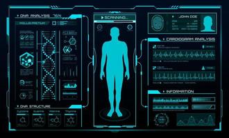 hud Medizin, Körper Gesundheit Digital Technologie vektor