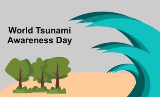 Welt Tsunami Bewusstsein Tag Typografie Vektor Illustration mit Tsunami Symbol Design. gut Vorlage zum Tsunami oder Katastrophe Design und Logo. Mantel