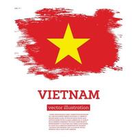 vietnam flagga med borsta slag. oberoende dag. vektor