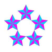 Blau und Rosa fünf Vektor Sterne Symbol. 5 Sterne Illustration Symbol.