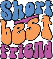 retro Beste Freund T-Shirt Design, wellig T-Shirt Design vektor