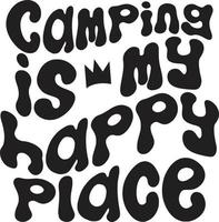 retro Camping T-Shirt Design, wellig T-Shirt Design vektor