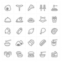 Food Line Icons. Vektorillustration auf weißem Hintergrund. vektor