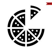 Pizza-Glyphe-Symbol vektor