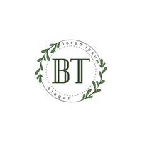 bt Initiale Schönheit Blumen- Logo Vorlage vektor