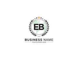 minimalistisch eb Logo Symbol, Luxus Krone Kreis eb drei Star Brief Logo Design vektor