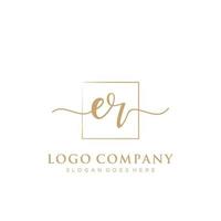 första er feminin logotyp samlingar mall. handstil logotyp av första signatur, bröllop, mode, smycken, boutique, blommig och botanisk med kreativ mall för några företag eller företag. vektor