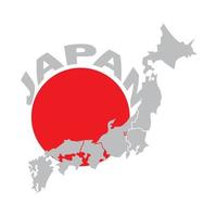 japan Karta symbol enkel ikon, illustration design mall vektor