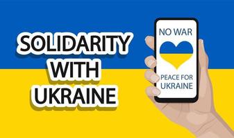 Solidarität mit Ukraine Vektor Banner. Stehen mit Ukraine
