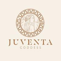 juventa Göttin Logo Design. griechisch Göttin Vektor Logotyp. Schönheit und Kunst Industrie Logo Vorlage. uralt römisch Göttin von Jugend.