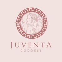 juventa Göttin Logo Design. griechisch Göttin Vektor Logotyp. Schönheit und Kunst Industrie Logo Vorlage. uralt römisch Göttin von Jugend.