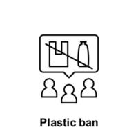 plast förbjuda, social medvetenhet vektor ikon