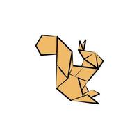ekorre färgad origami stil vektor ikon