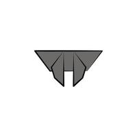 Schläger farbig Origami Stil Vektor Symbol