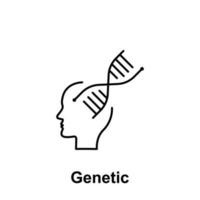 Gehirn, DNA, genetisch Vektor Symbol