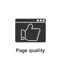 online Marketing, Seite Qualität Vektor Symbol