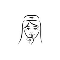 Krankenschwester Benutzerbild skizzieren Stil Vektor Symbol