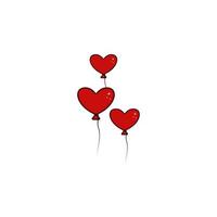 Liebe, Valentinstag s Tag, Ballon, Herz Vektor Symbol