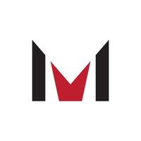 m brev logotyp design vektor mall