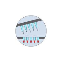 Biotechnologie, Prüfung Tube im Abzeichen Vektor Symbol