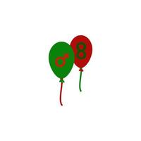 Ballon, rot Farbe Vektor Symbol