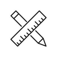 editierbar Symbol von Bleistift und Herrscher, Vektor Illustration isoliert auf Weiß Hintergrund. mit zum Präsentation, Webseite oder Handy, Mobiltelefon App