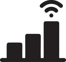 Signal Kommunikation Information Verbindung kabellos Symbol Symbol Vektor Bild, Illustration von das Netzwerk W-lan im schwarz Bild. eps 10