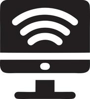 Signal Kommunikation Information Verbindung kabellos Symbol Symbol Vektor Bild, Illustration von das Netzwerk W-lan im schwarz Bild. eps 10