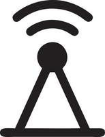 signal kommunikation information förbindelse trådlös ikon symbol vektor bild, illustration av de nätverk wiFi i svart bild. eps 10