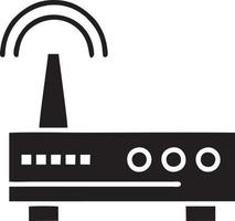 Signal Kommunikation Information Verbindung kabellos Symbol Symbol Vektor Bild, Illustration von das Netzwerk W-lan im schwarz Bild. eps 10