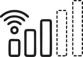 Signal Kommunikation Information Verbindung kabellos Symbol Symbol Vektor Bild, Illustration von das Netzwerk W-lan im schwarz Bild. eps 10