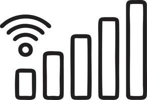 Signal Kommunikation Information Verbindung kabellos Symbol Symbol Vektor Bild, Illustration von das Netzwerk W-lan im schwarz Bild. eps 10