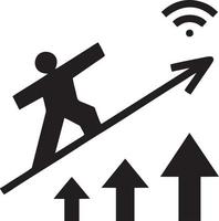 Signal Kommunikation Information Verbindung kabellos Symbol Symbol Vektor Bild, Illustration von das Netzwerk W-lan im schwarz Bild. eps 10