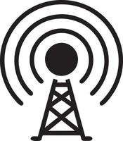 Signal Kommunikation Information Verbindung kabellos Symbol Symbol Vektor Bild, Illustration von das Netzwerk W-lan im schwarz Bild. eps 10