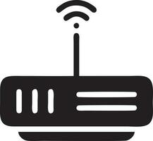 Signal Kommunikation Information Verbindung kabellos Symbol Symbol Vektor Bild, Illustration von das Netzwerk W-lan im schwarz Bild. eps 10