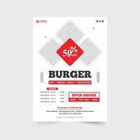 köstlich Essen Speisekarte Rabatt Flyer Design zum Marketing. Restaurant Werbung Poster Vorlage Vektor auf dunkel Hintergründe. Besondere Essen Speisekarte Flyer Dekoration mit rot und Gelb Farben.