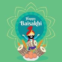 baisakhi. Lycklig baisakhi. vaisakhi festival bakgrund och typografi Lycklig vaisakhi eller Baisakhi festival kreativ med typografi och punjabi sikh bhangra dansa. vaisakhi eller Baisakhi festival . vektor