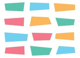 geometrisk färgad banderoller i platt stil vektor illustration isolerat på vit