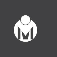 m brev logotyp design vektor mall