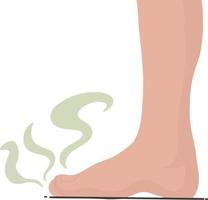 Vektor von stinkend Fuß Geruch nicht gut Fuß Körper Geruch Illustration