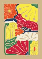 abstrakt Hand gezeichnet ästhetisch Blumen- Illustration Poster. botanisch retro Konzept Vorlage perfekt zum Postkarten, Mauer Kunst, Banner, Hintergrund usw. vektor