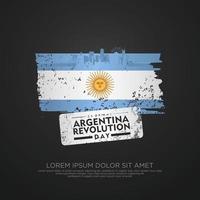 Argentinien Revolution Tag Gruß Karte Vorlage. vektor