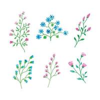 skön vattenfärg blommig gren, hand dragen vattenfärg vektor illustration för hälsning kort eller inbjudan design