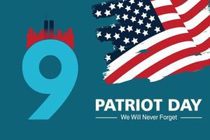 september 11, patriot dag bakgrund. förenad stater flagga affisch, modern vektor bakgrund illustration