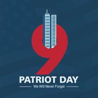 9 11 USA noch nie vergessen September 11, 2001. Vektor konzeptionelle Illustration zum Patriot Tag USA Poster oder Banner, modern Vektor Hintergrund Illustration