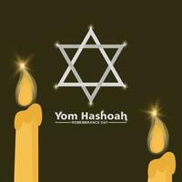 yom hashoah -minne dag, modern vektor bakgrund illustration