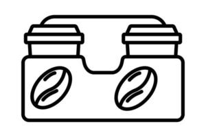 Kaffee Halter Symbol Illustration. Symbol verbunden zu Kaffee Element. Linie Symbol Stil. einfach Vektor Design editierbar