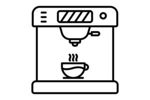 Kaffee Maschine Symbol Illustration. Symbol verbunden zu Kaffee Element, Kaffee Maschine und Kaffee Tasse. Linie Symbol Stil. einfach Vektor Design editierbar