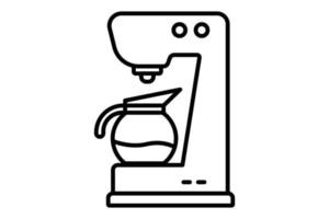 kaffe maskin ikon illustration. ikon relaterad till kaffe element, kaffe maskin och kaffe pott. linje ikon stil. enkel vektor design redigerbar