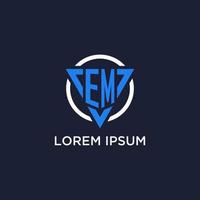 em Monogramm Logo mit Dreieck gestalten und Kreis Design Elemente vektor